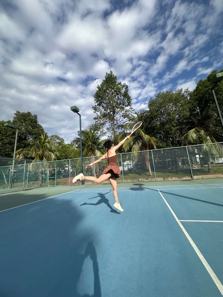 Tennis rally with tennis fan  media 1