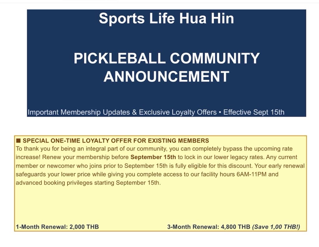 Sports Life Hua Hin Pickleball Team media 3